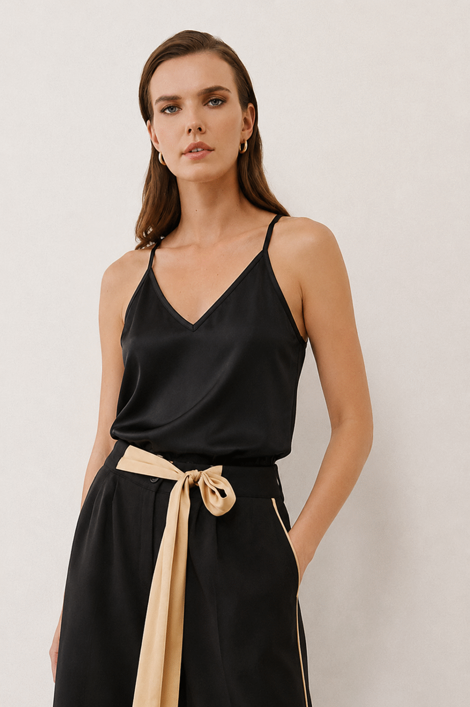 Stacy Black Silky Top