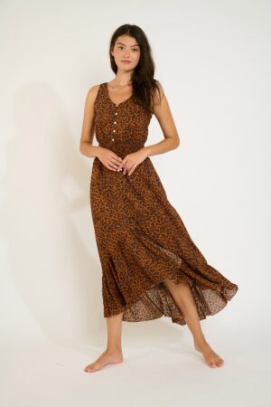TARA Animal Print Asymmetric Dress 01