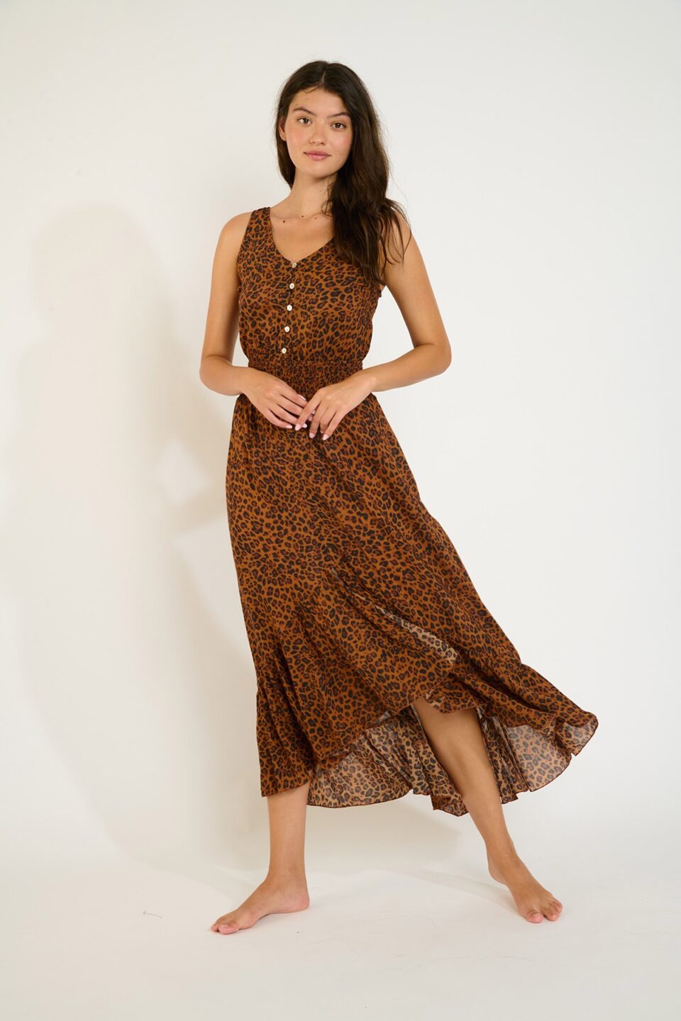 TARA Animal Print Asymmetric Dress 01
